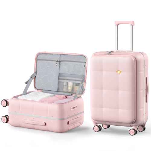 24 Inch Checked Luggage Hard Shell Suitcase Top Opening Suitcases
