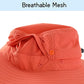 Unisex Summer Beach Hat UPF 50+ Protection Sun Hat for Hiking Fishing Outdoor Travel Hat for Women Orange
