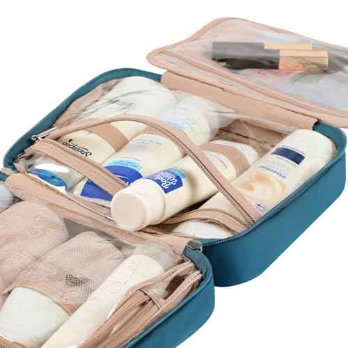 Travel Toiletry Bag for Women Hanging Organizer Makeup Case Pockets
