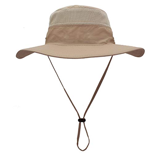 Men's Sun Hat UPF 50+ Wide Brim Bucket Hat Windproof Fishing Hats