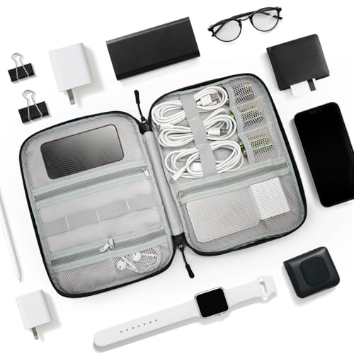 Custom Electronic Organizer Travel Case with Name Small Cable Storage Bag