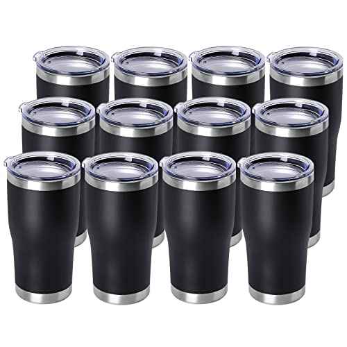 20oz Tumbler with Lid Stainless Steel Tumblers Bulk (12 Count)
