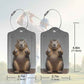 2 Pack Luggage Tags for suitcases Capybara Hamster TSA Approved Label Luggage Tag Baggage Tag Leather Stainless Steel Loop Label Tag for Men Women Travel Bag Suitcase (2 Count)