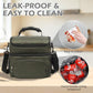Double Layer Cooler Insulated Lunch Bag Adult Lunch Box Large Tote Bag for Men (Army Green)