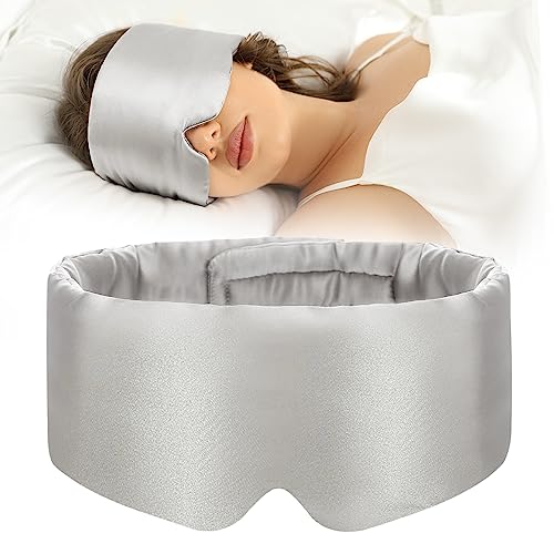 100% Mulberry Silk Sleep Mask Eye Mask for Women Man with Adjustable Band
