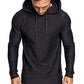 Mens Fashion Athletic Hoodies Sport Sweatshirt Solid Color Fleece Pullover Black M
