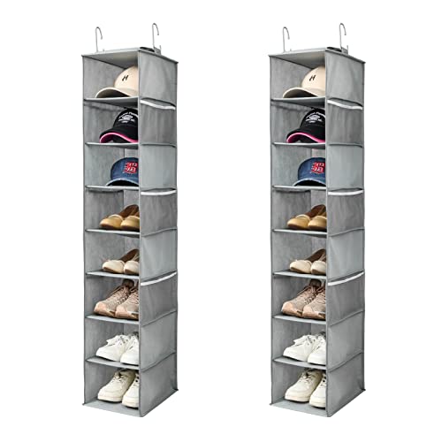 Hanging Shoe Organizer for Closet with Side Mesh Pockets
