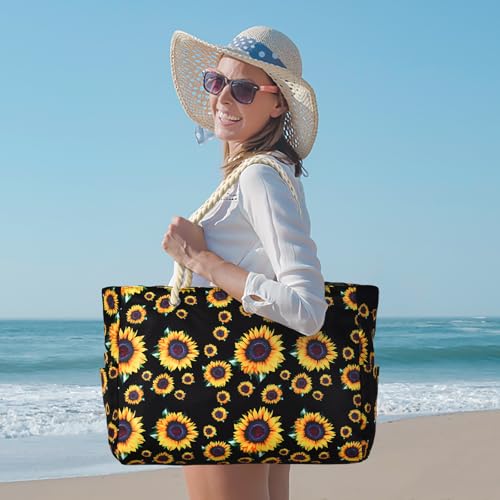 Beach Bag Large Beach Tote Bag for Women Waterproof Sandproof Swim Pool Bag With Zipper