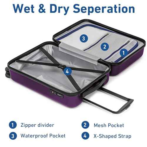 24 Inch Medium Luggage Checked TSA Approved Suitcase