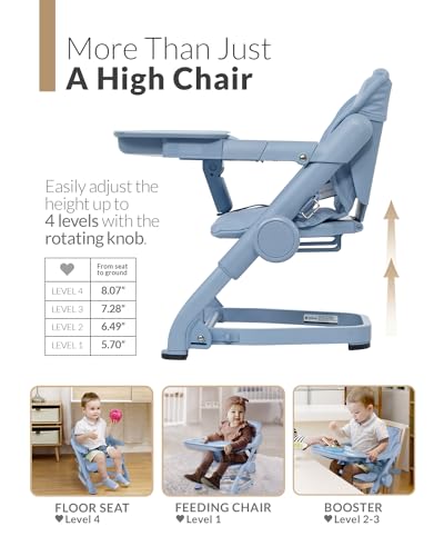 Feed Me 3-in-1 Travel High Chair Booster Seat - Airy Blue