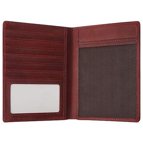 Leather Passport Holder RFID Blocking Passport Travel Wallet Cover Case for Men Women Brown JC17