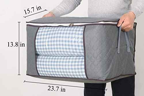 3Pcs Zippered Storage Bag for Closet King Comforter (3 Count)