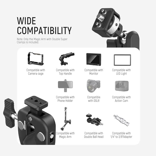 Double Super Clamp Camera Mount with Magic Arm