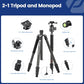 73" 185cm Carbon Fiber Travel Tripod for Camera