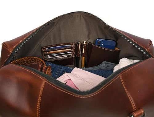 Leather Travel Duffel Bag