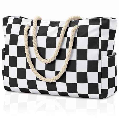 Beach Bag Large Beach Tote Bag for Women Waterproof Sandproof Swim Pool Bag With Zipper