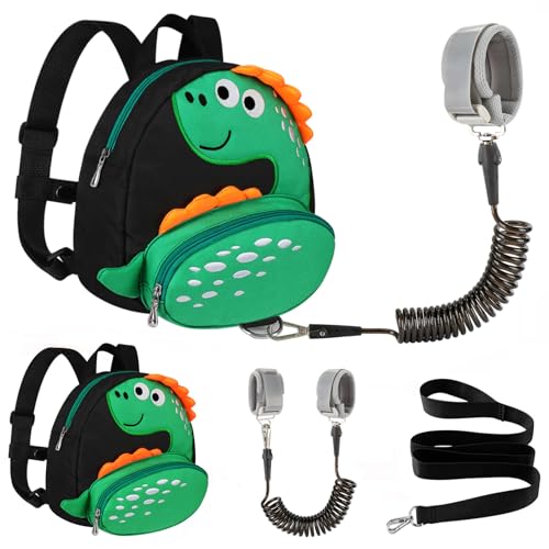 Toddler Harness Backpack Leash + Black Anti Lost Wrist Link