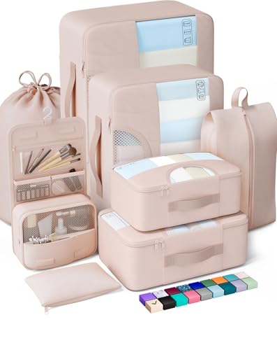8 Set Packing Cubes for Travel Essentials (8 Count)
