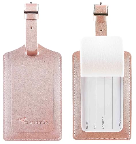 8 Pack Leather Luggage Tags for Suitcases Travel Tag (8 Count)