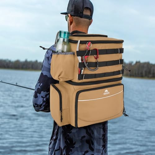 Fishing Backpack with Cooler Compartment & Rod Holders for Boys