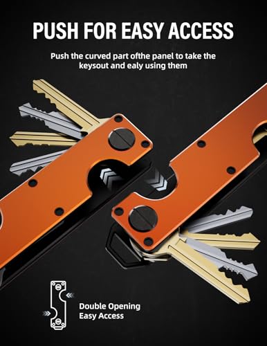 Key Organizer Key Holder Compact Key Case Minimalist Metal Key Chain Key Holder for Keychain Secures 8