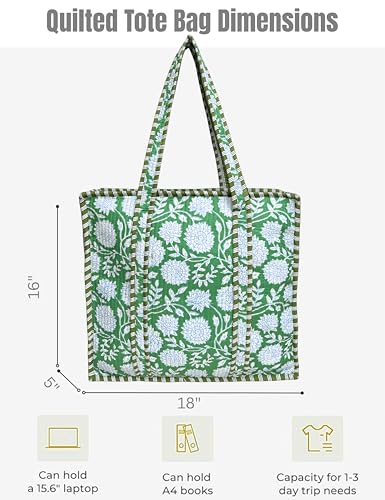 100% Cotton Quilted Tote Bag For Women