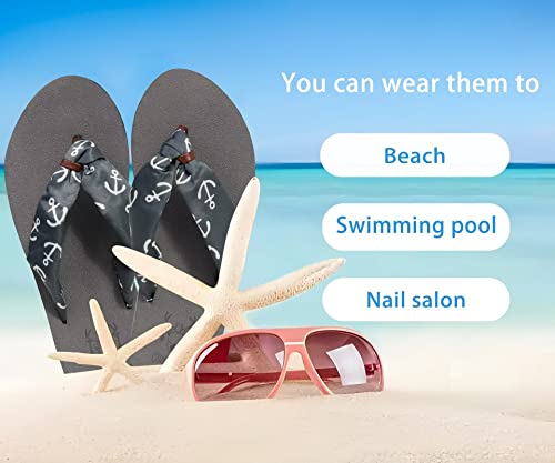 Flip Flops for Women Arch Support Summer Beach Sandals Grey Size 6.5