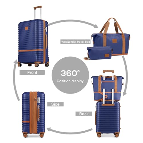 Luggage Set 3 Piece Suitcase Sets with Spinner Wheel (6 Count)