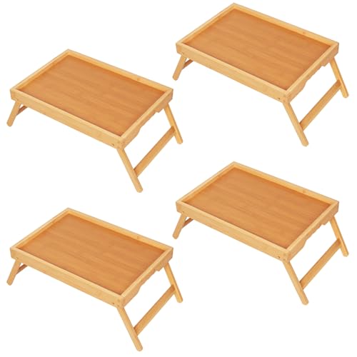 Bamboo Bed Tray Tables with Folding Legs