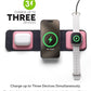 3-in-1 Travel Charger with MagSafe - Portable Wireless Charging Hub, Compatible w/iPhone 17/16/15/14/13/12 Series, Apple Watch Series 11 to 1 & Ultra, AirPods Pro/3rd Gen, Cherry Blossom Pink