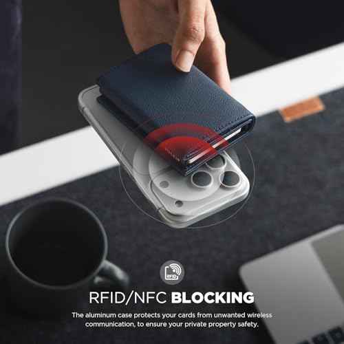 Pop up Card Wallet Minimalist Cash Wallets RFID Blocking Leather Smart Credit Card Holder with ID window for Men