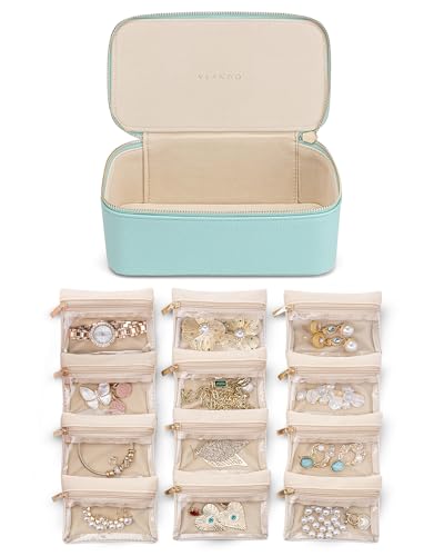 Jewelry Travel Case with Clear 12 Velvet Bags
