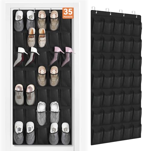 35 Large Pockets Over The Door Shoe Organizer