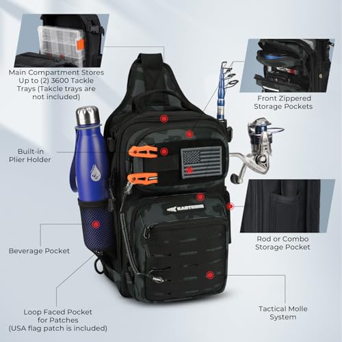 BlowBak Fishing Sling Bag With Rod Holder