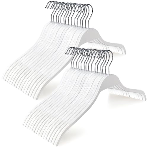Slim Wooden Hangers with Extra Soft Non (30 Count)