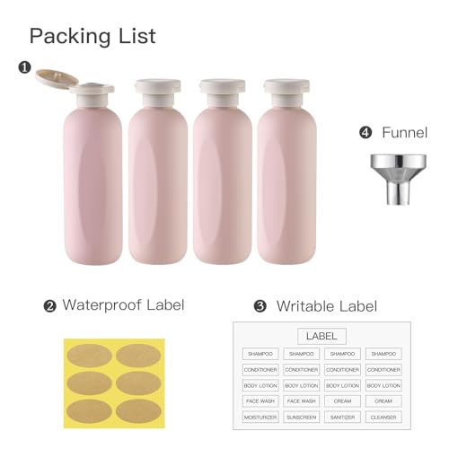 Empty Shampoo Bottles 6.7oz (4 Count)