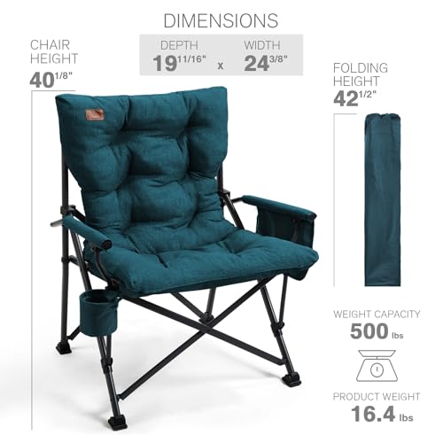 Padded Oversized Folding Camping Chair for Adults (2 Count)