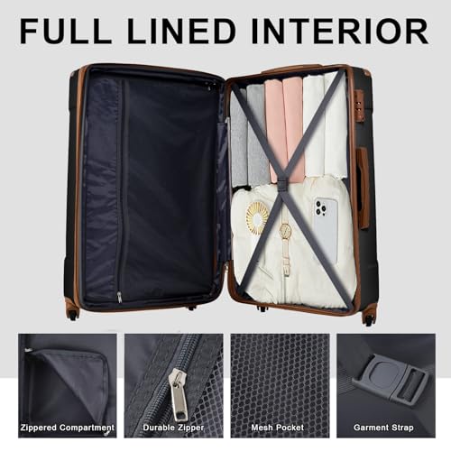 Luggage Sets 3 Piece Hardshell 8 Spinner Wheels Lightweight Suitcase Corner Guards Travel Luggage