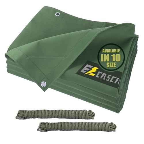 20’x20’ Canvas Tarps Heavy Duty Waterproof Tarpaulins with Aluminum Grommets