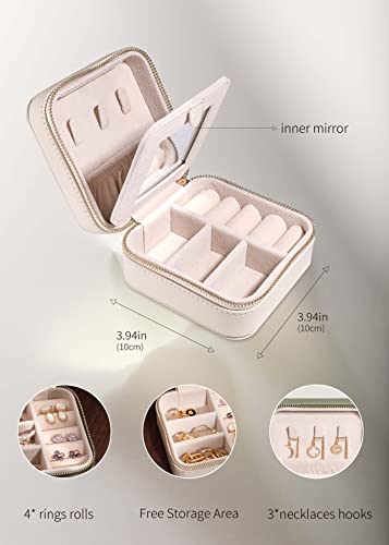 Travel Jewelry Organizer Boxes for Women Small Portable Necklace Earrings Bracelet Rings Travel Case Best Friend Birthday Gifts for Women Trendy