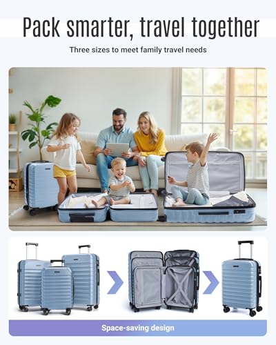 Luggage Sets 3 Pcs Suitcase with Wheels (3 Count)