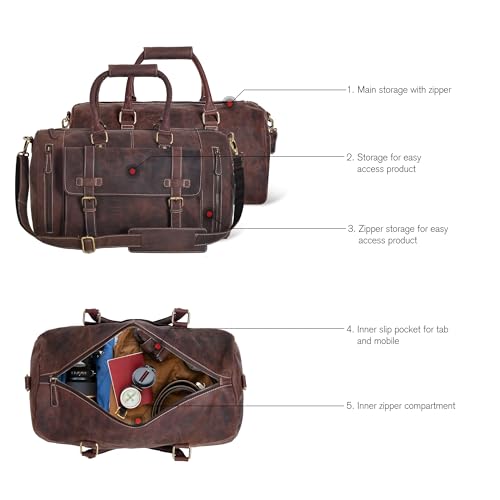 Genuine Leather Duffle Bag for Men