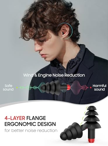 Motorcycle Ear Plugs for Wind Noise Reduction (2 Count)