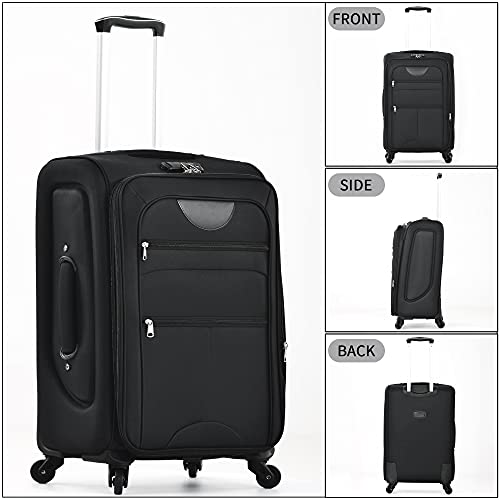 Softside Luggage Set Lightweight 3 Piece Suitcase with Duffel Bag (3 Count)