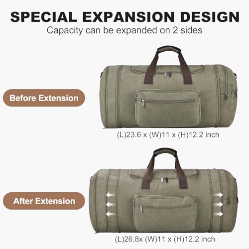 60L Canvas Duffle Bag for Men