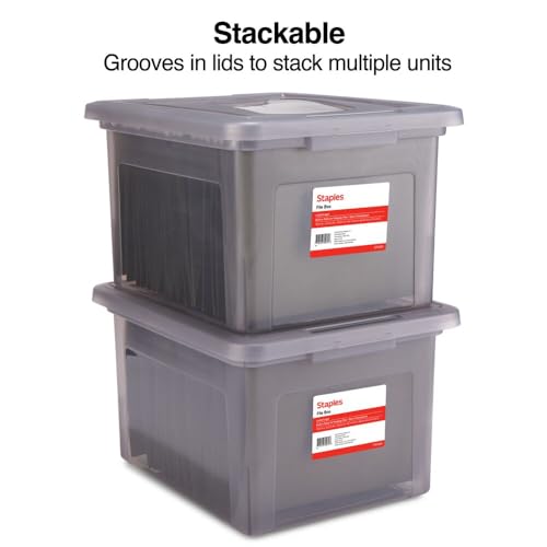 Plastic File Box with Snap Lid (4 Count)