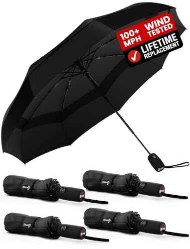 Windproof Travel Umbrella (4 Count)