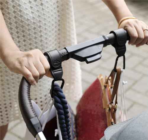 Baby Stroller Hooks Bag Hooks for Hanging Diaper Bags Multipurpose Hooks for Grocery Shopping Bags Premium Vegan Leather Pram Straps 2 Pcs (2 Count)