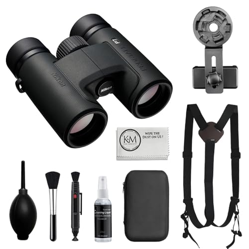PROSTAFF P7 10x30 Binoculars Bundled with Harness Strap + Deluxe Cleaning Kit + Smartphone to Binocular Adapter + Microfiber Cleaning Cloth