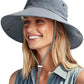 Sun Hats for Women Ponytail Wide Brim Summer Packable Cowboy Hat